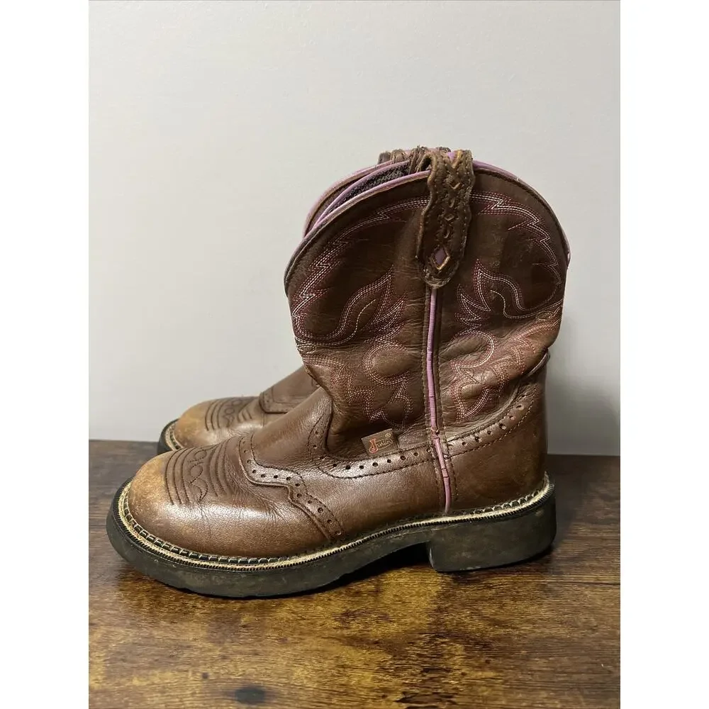 Justin‎ Gypsy Women's Brown/Purple Western Cowgirl Western Boots L9903 Sz 8B